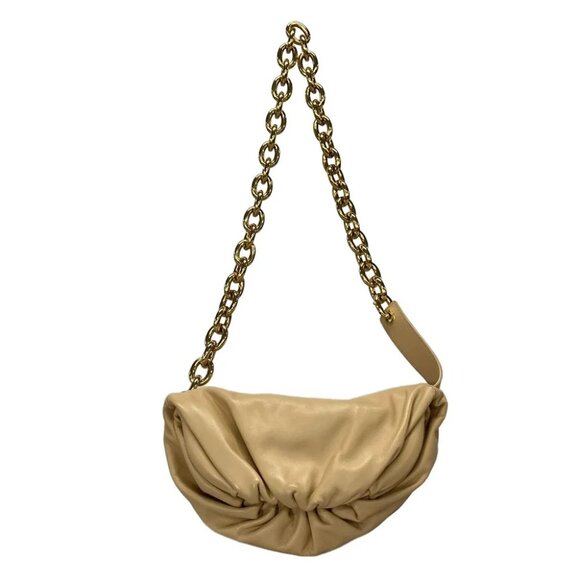 Auth BOTTEGA VENETA The Chain Pouch chain shoulder Beige Leather - Picture 1 of 14